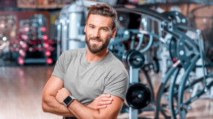 A handsome man at the gym