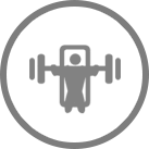A person lifting dumbbell icon