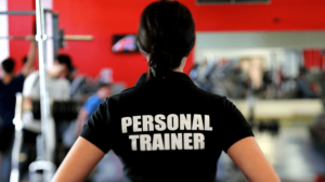A lady personal trainer wearing personal trainer uniform
