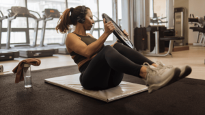 A woman training for weight loss